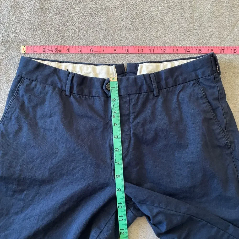 J Lindeberg Shorts Mens 32 Blue Linen Blend Golf Activewear Casual Classic